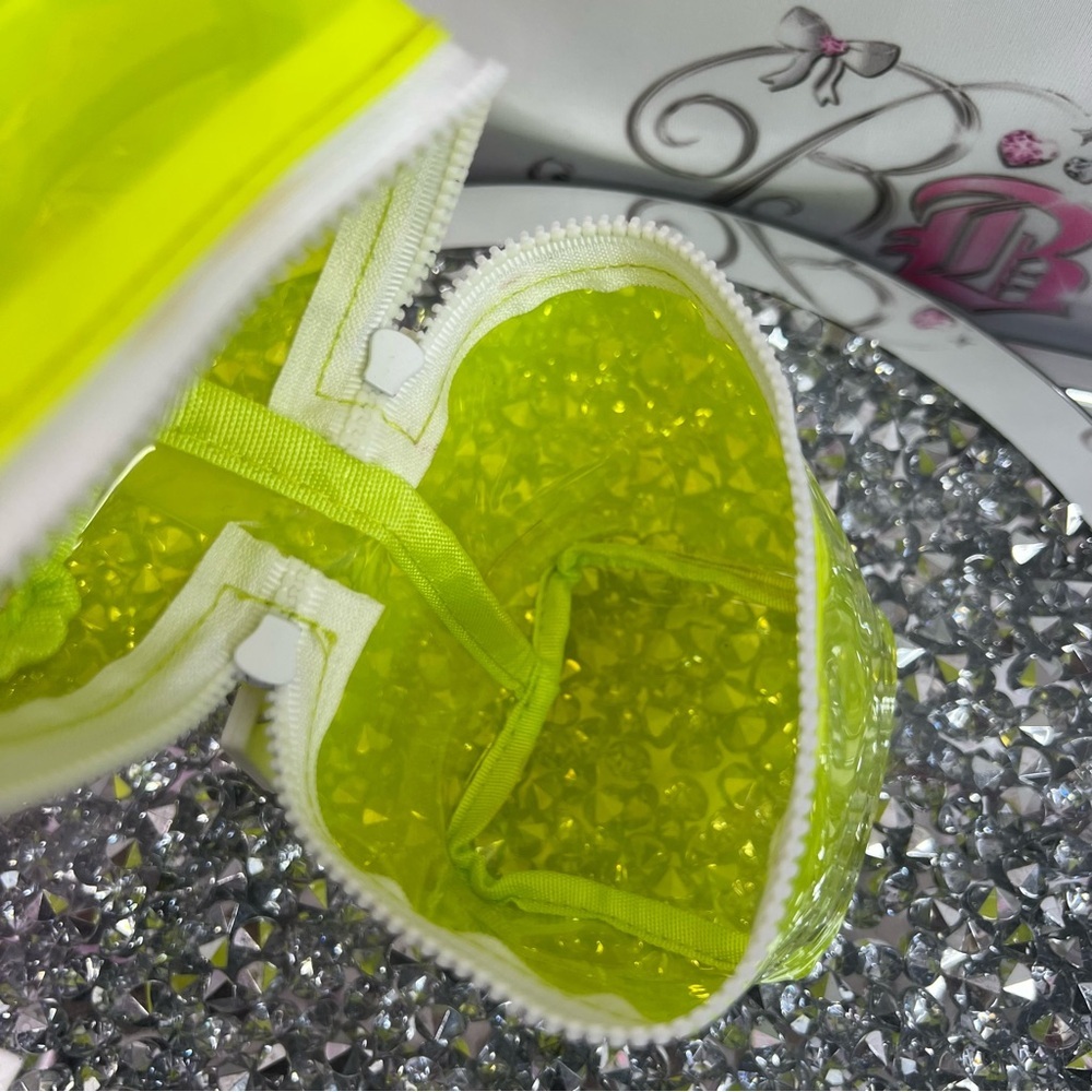 Drunk elephant bag seethrough transparent Neon Yellow Clear Vinyl Cosmetic Pouch - Picture 10 of 10